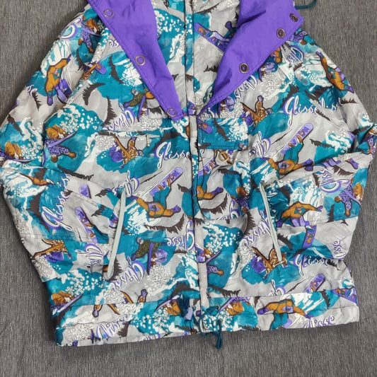 VTG 90s Ski Jacket | Austrian Sportmode PZ Zinke | Colorful Snowboard Print | Made in Austria | Retro Winter Jacket