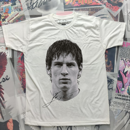 Leo Messi / CR7 / Neymar Big Face VTG Cotton Graphic Tee – Streetwear Shirt