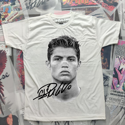 Leo Messi / CR7 / Neymar Big Face VTG Cotton Graphic Tee – Streetwear Shirt