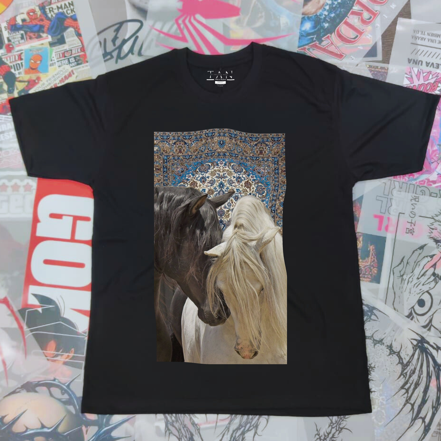 Horse Graphic T Shirt | Soft Cotton Crew Neck Shirt | Casual Daily Wear Top