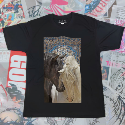 Horse Graphic T Shirt | Soft Cotton Crew Neck Shirt | Casual Daily Wear Top